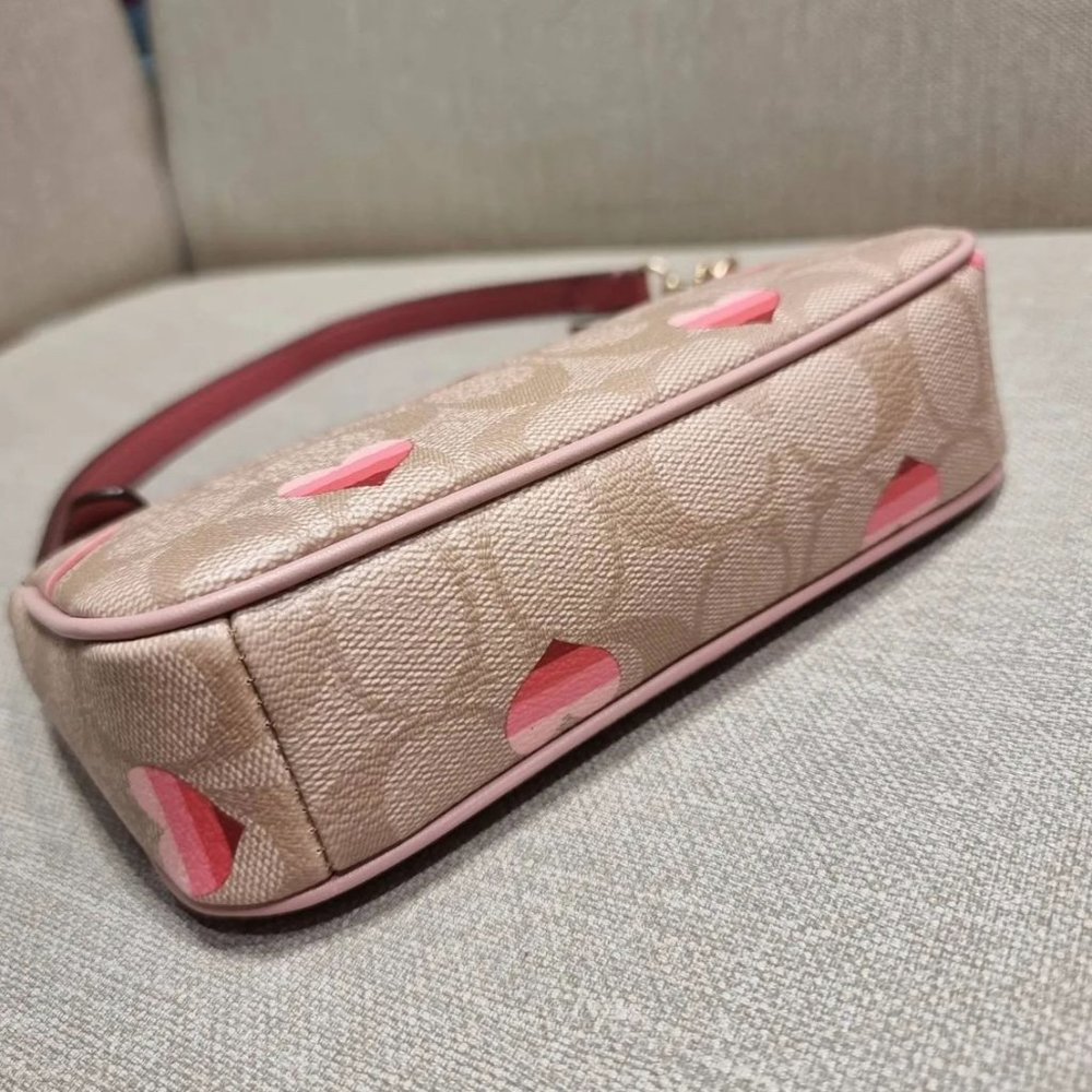coach Nolita 19 In Signature Canvas With Stripe Heart Print CA796 - Picture 6 of 10